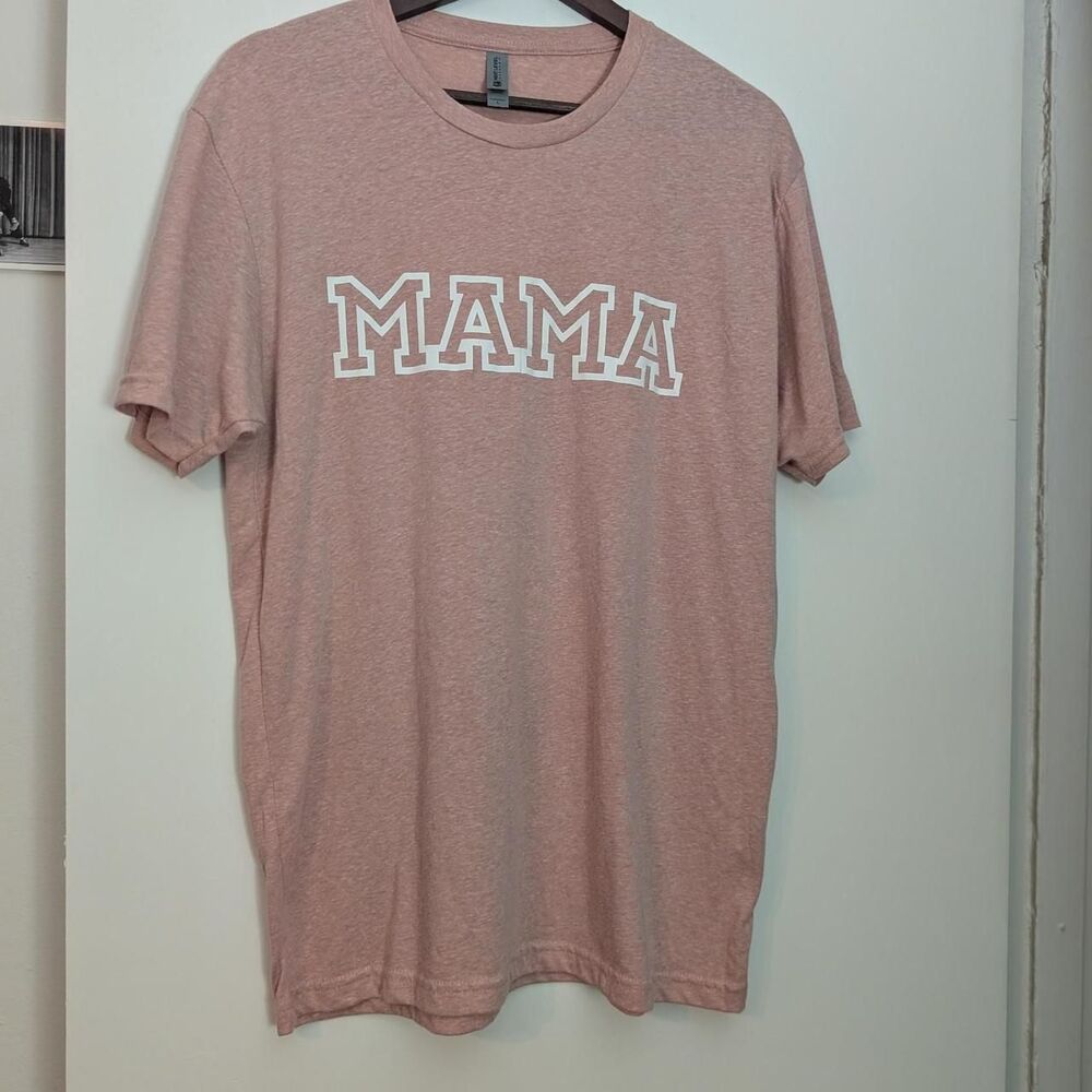 Next Level Women's Pink and White T-shirt